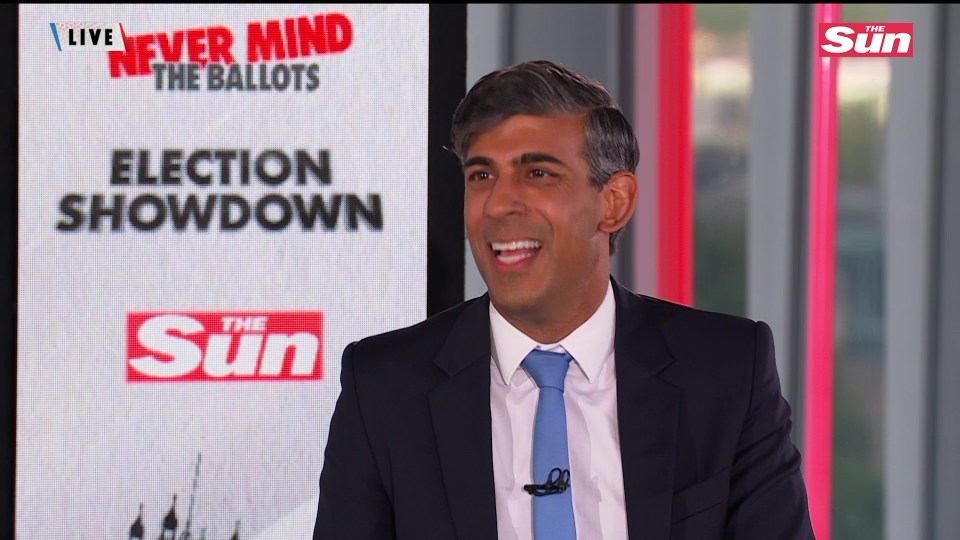 Rishi Sunak was first up in our election showdown held in The Sun's HQ tonight