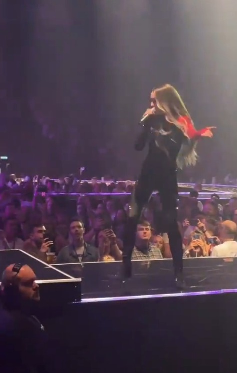 While singing Call The Shots, Cheryl blew a number of kisses to Joan who proudly supported her