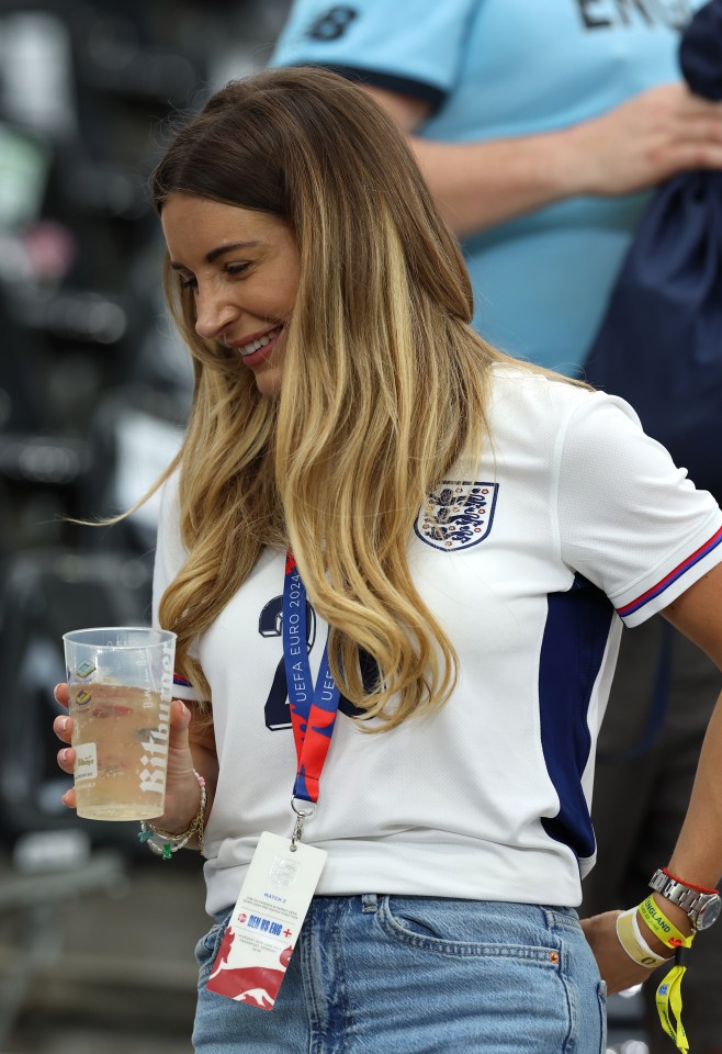 Reality TV star Dani was seen with a beer in hand ahead of the game
