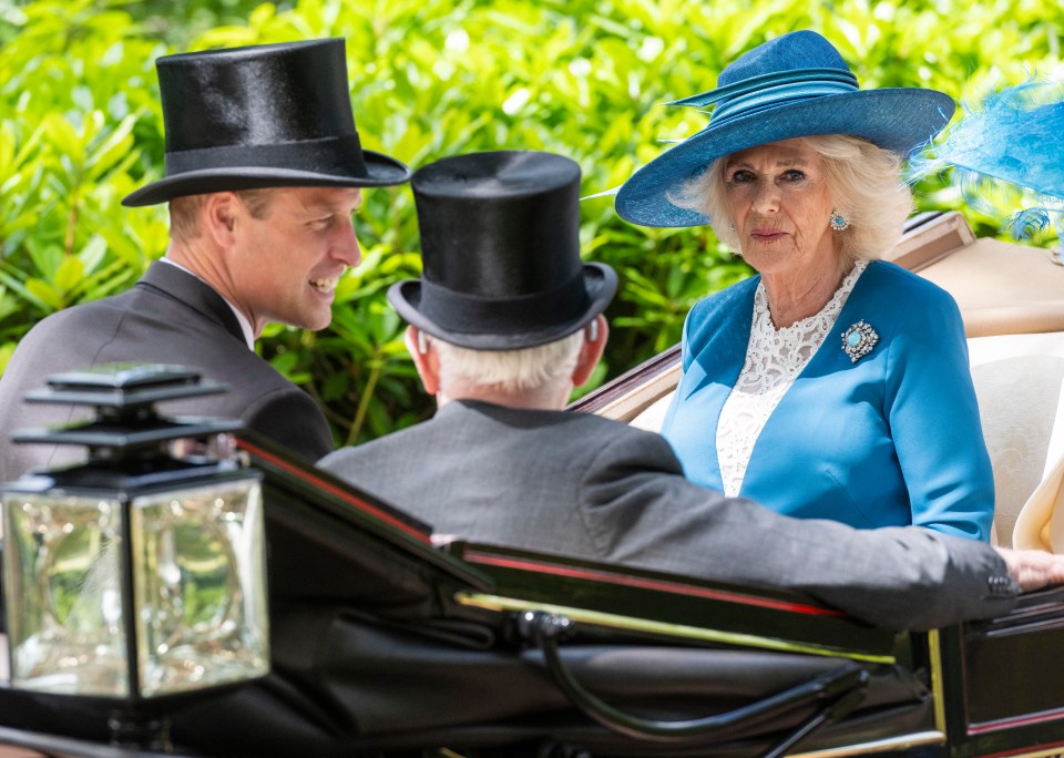 Queen Camilla was also in the carriage with Prince William