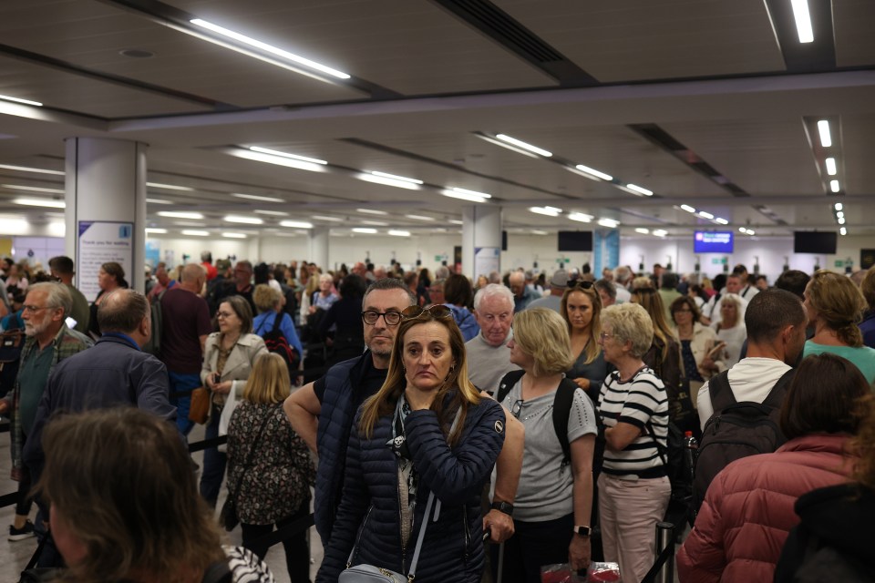 Many check-ins across UK airports are now being done manually