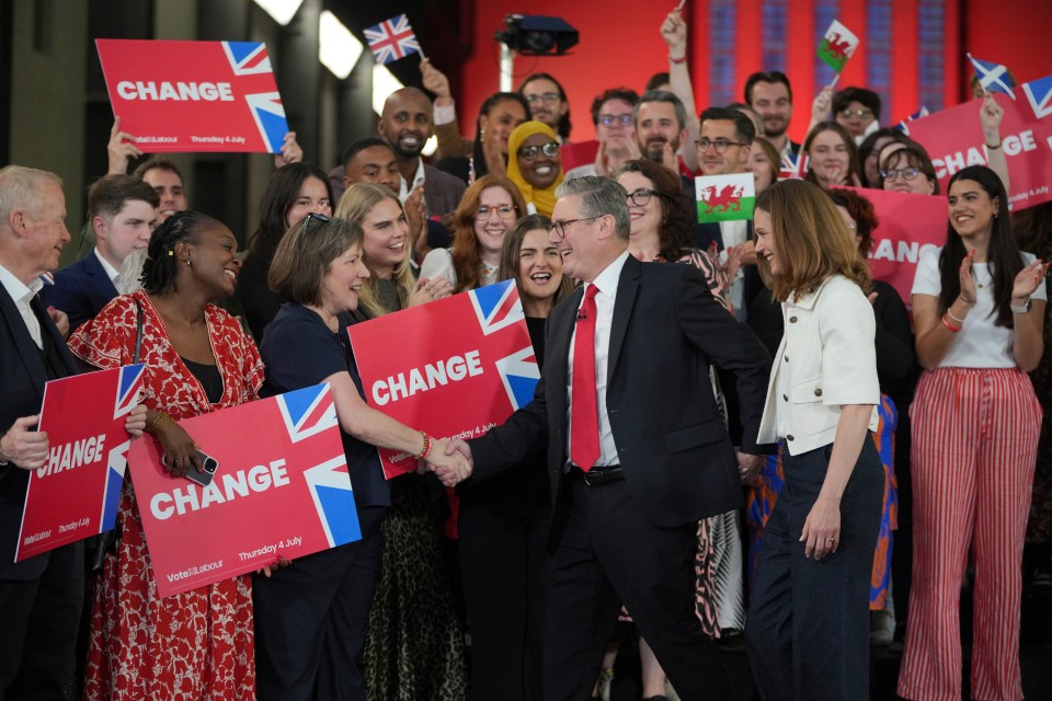 New PM Keir Starmer was congratulated by Labour supporters today