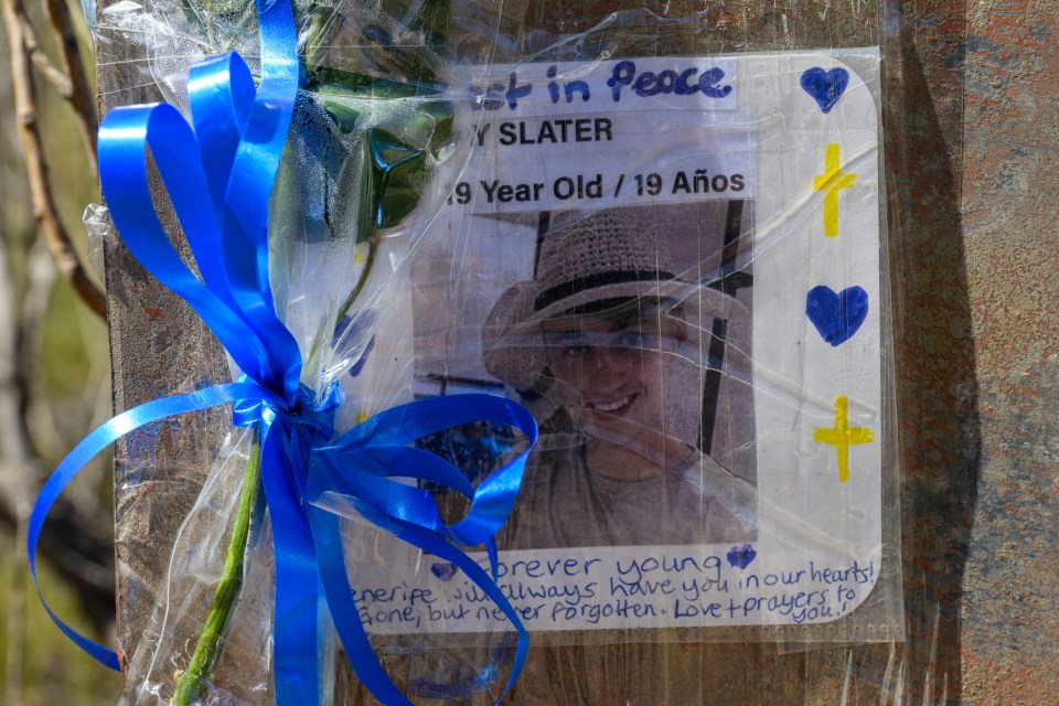 © Ian Whittaker.17/07/2024..Jay Slater, Tenerife.A body, police believe is that of 19-year-old Jay Slater has today been found in the Mountains near Masca, Tenerife..Pictured. Flowers and messages from Jays parents and brother were left near the track where Jay lost his life..Photo credit: Ian Whittaker