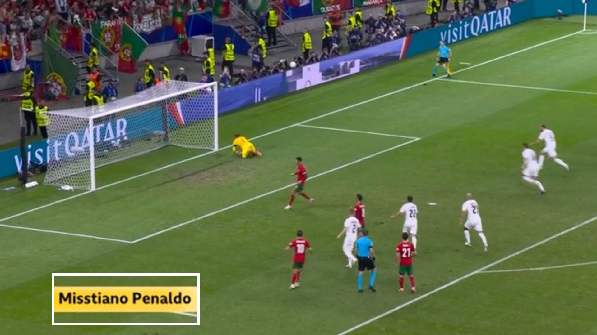 The BBC trolled him with a brutal caption as Portugal went on to win on spot-kicks