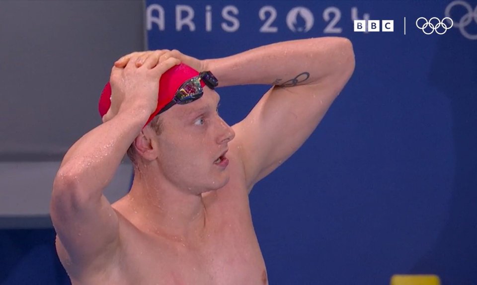 Greenbank looked in shock as he saw he had been disqualified