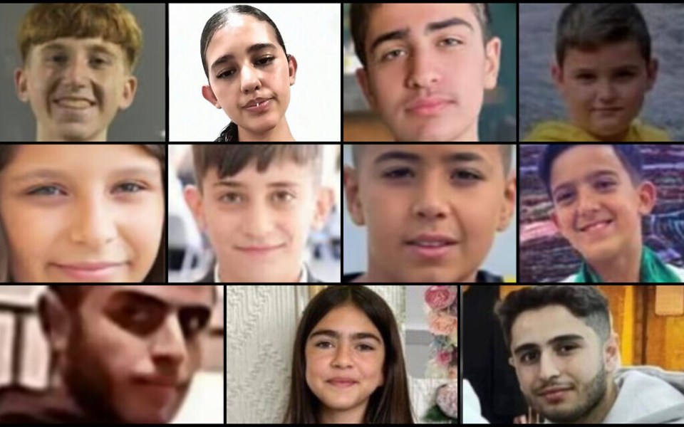 a collage of young people 's faces including a girl and a boy