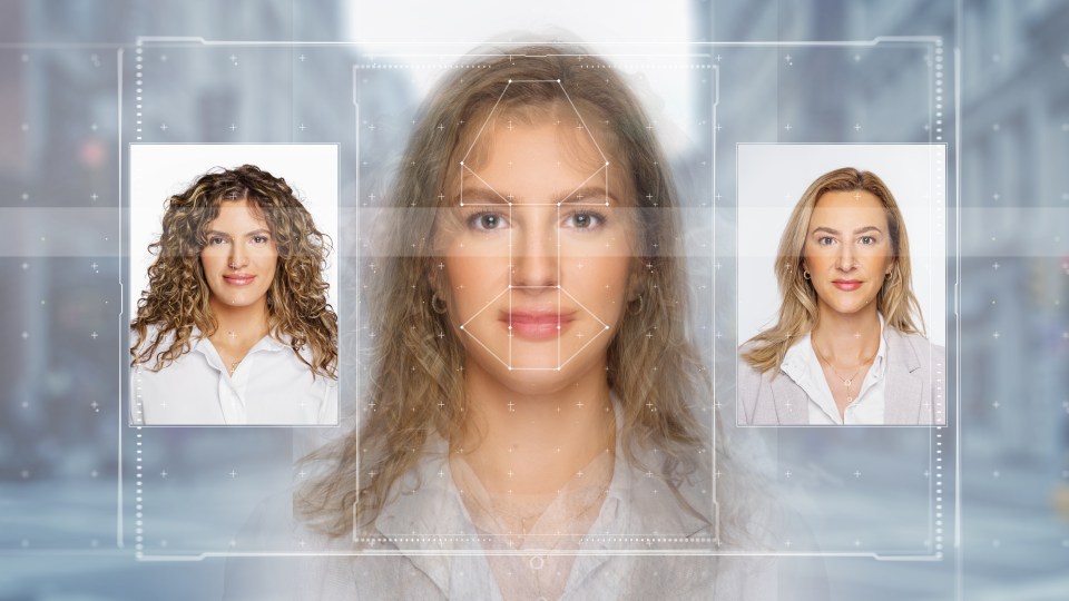 a woman 's face is being scanned by a machine