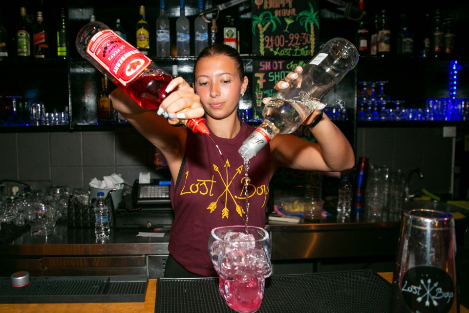 Bar manager Laila Khalek, from Boston, Lincs, said: 'Every night here is crazy'