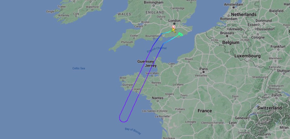 The plane was heading towards Spanish airspace, according to Flight Radar 24, when the emergency happened