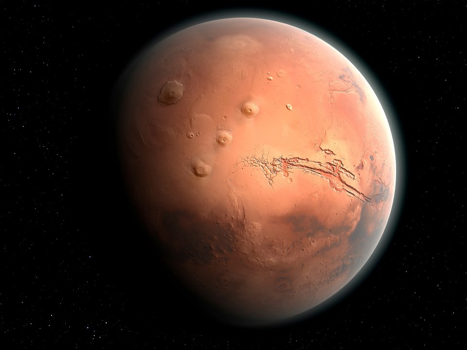 an artist 's impression of the planet mars