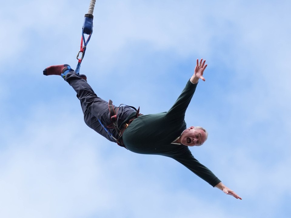 Sir Ed's wild stunts have included a bungee jump and zumba classes