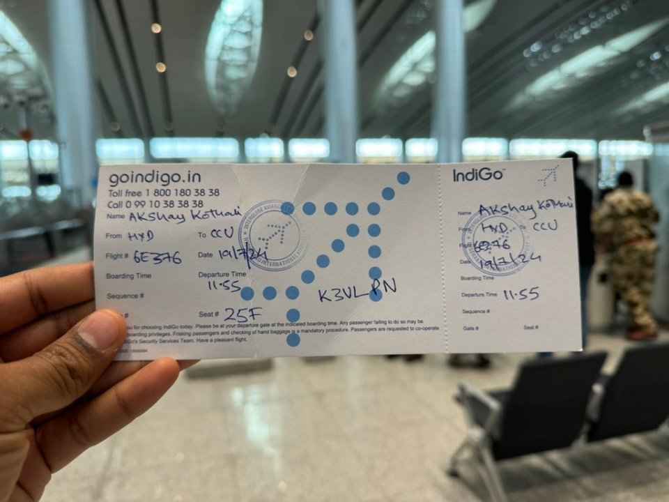 Paper boarding tickets have been used in India due to the outages