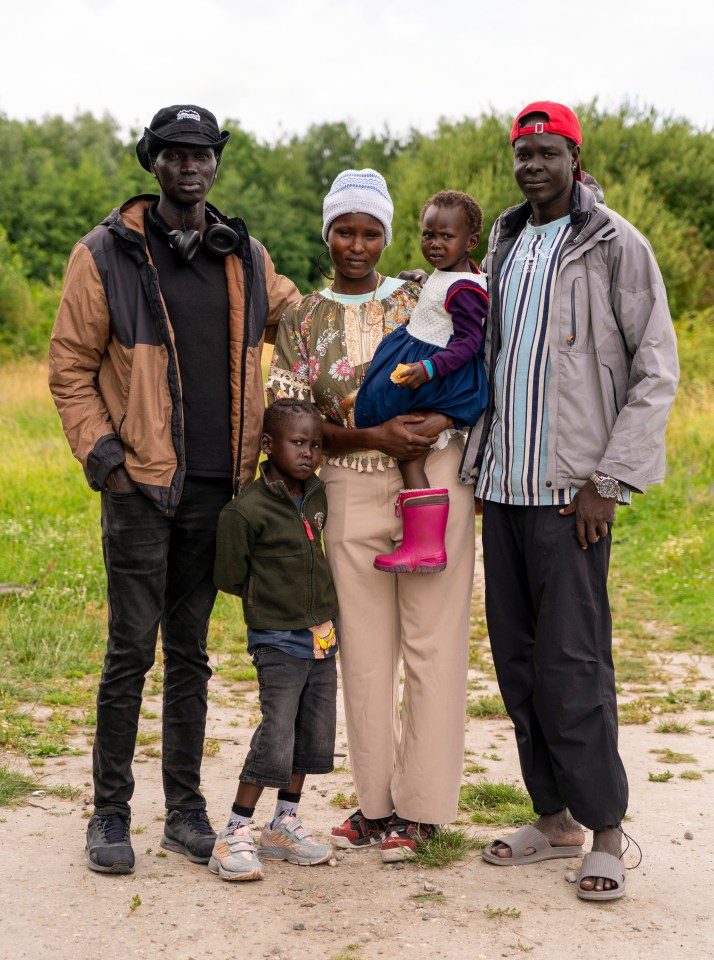 South Sudanese migrants Nairobi Johnkong, 24, wife Josephine, 23, children Wang, three, and Nyayang, two
