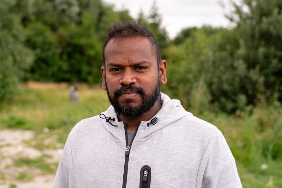 Sri Lankan house painter Senthuran at the camp