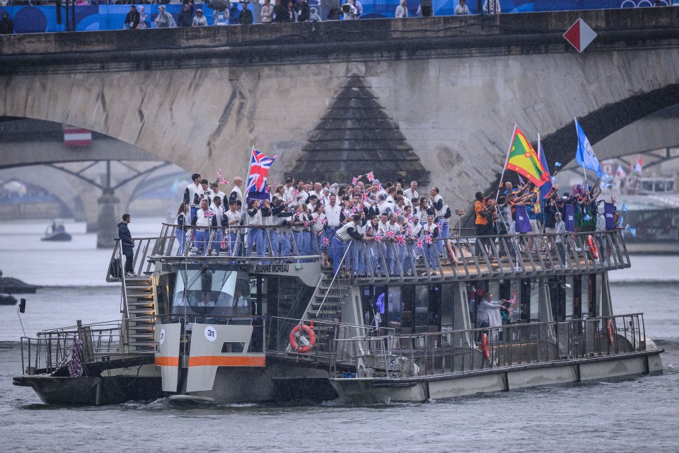 Team GB looked soaking wet coming down the Seine
