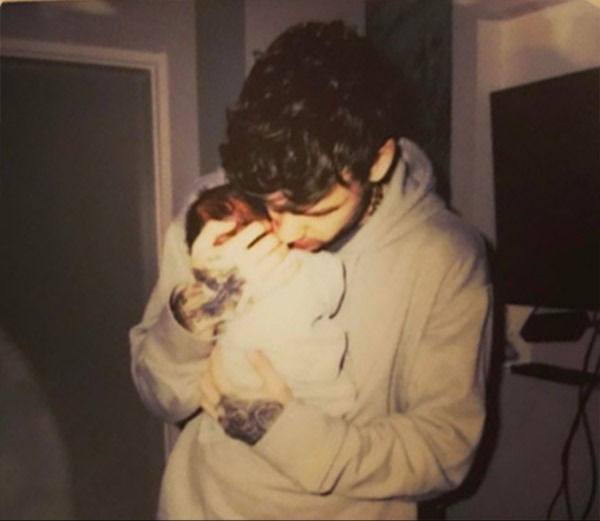  Liam with the former couple's baby son, Bear