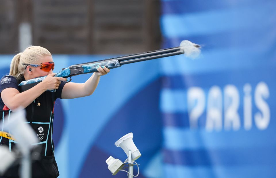 Amber, 26, won silver in the skeet shooting