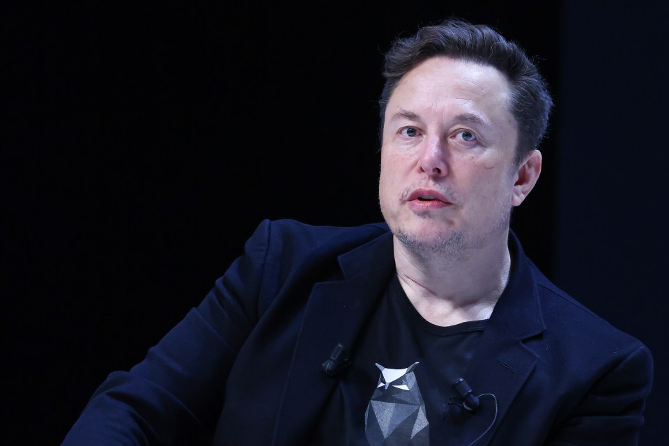 elon musk is wearing a black jacket and a black shirt