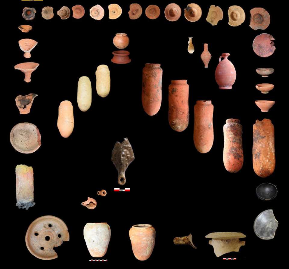 a black background with a lot of different objects on it