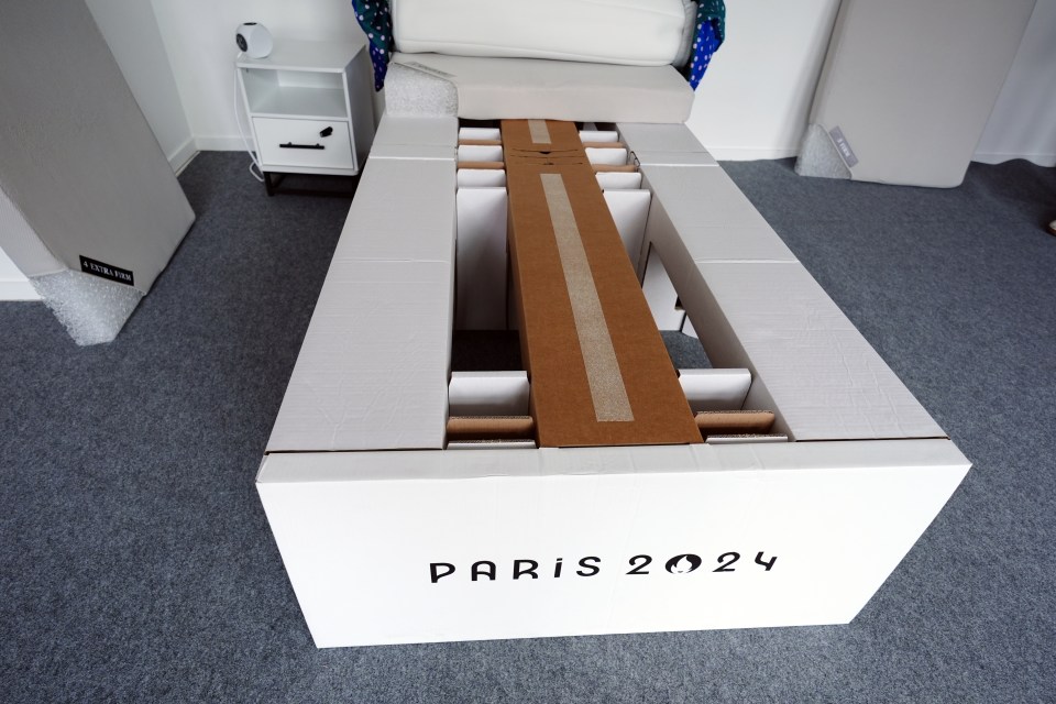 a cardboard box that says paris 2024 on it