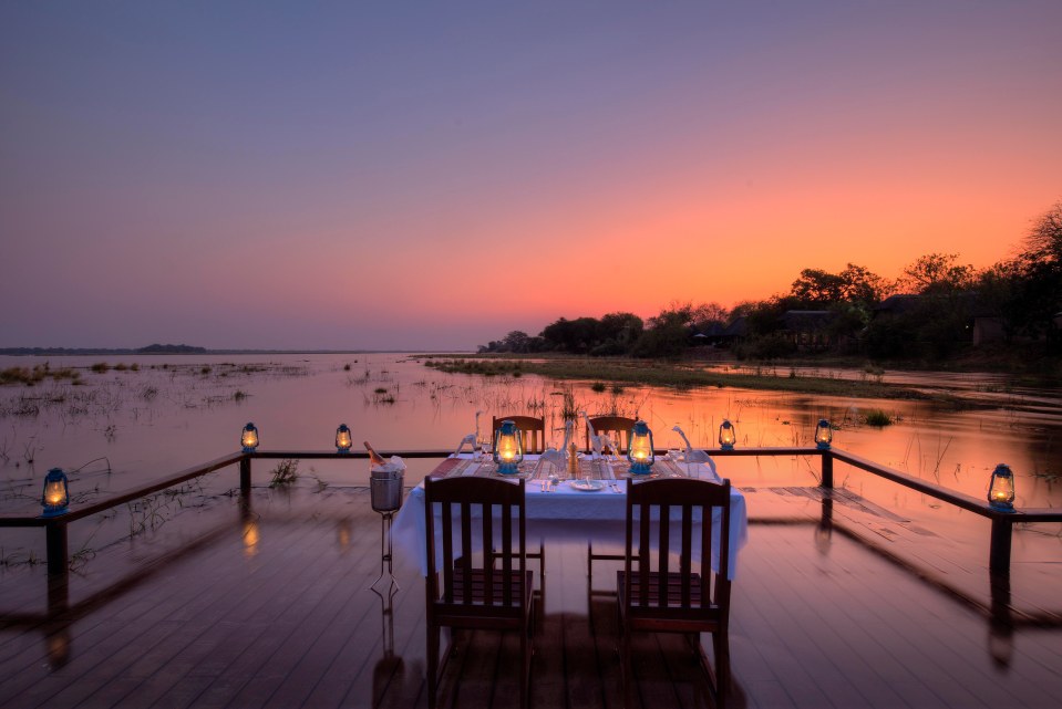 Dine in a way you will never forget beside the Zambezi River