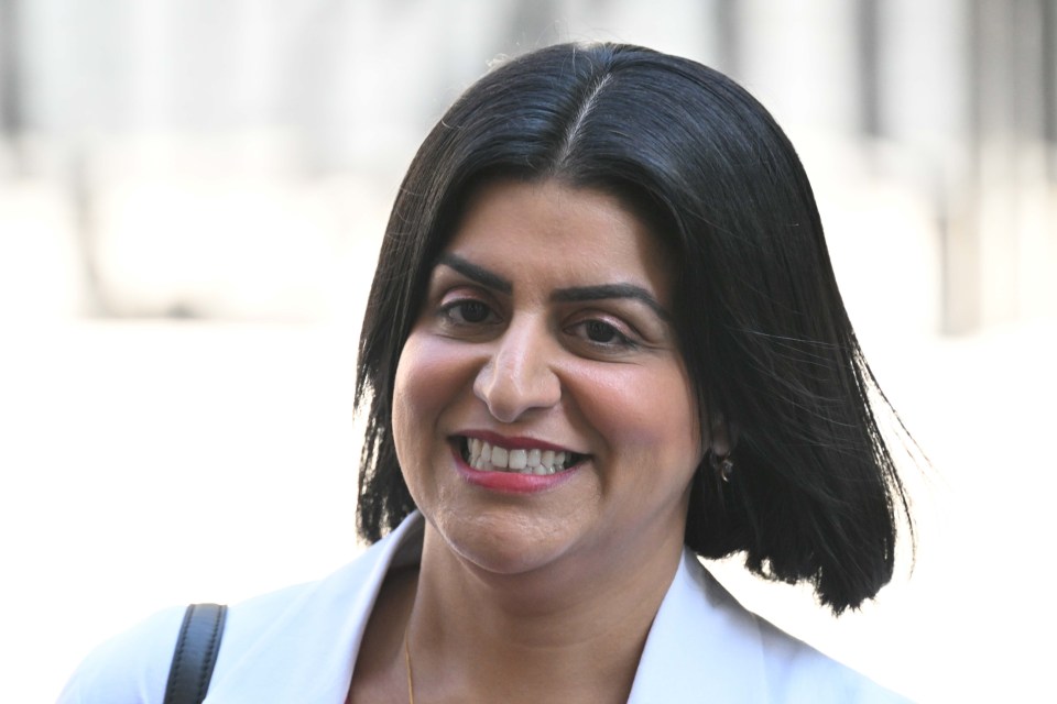 a woman with short black hair is smiling for the camera
