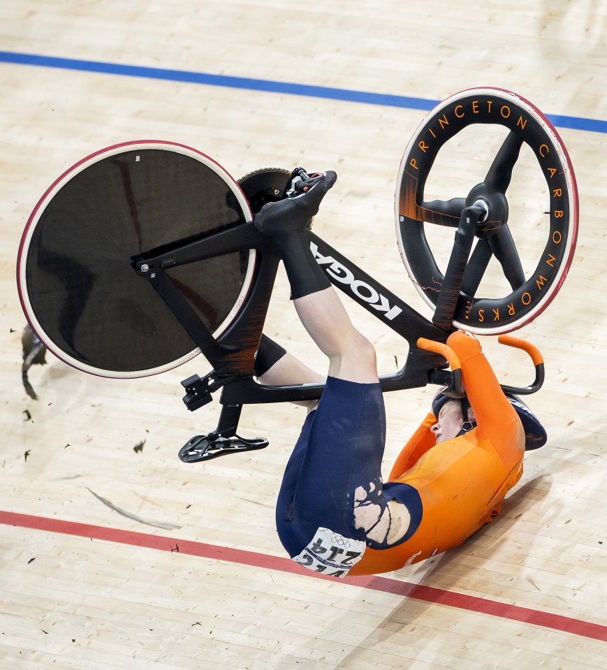 a person is falling off a princeton carbonworks bike