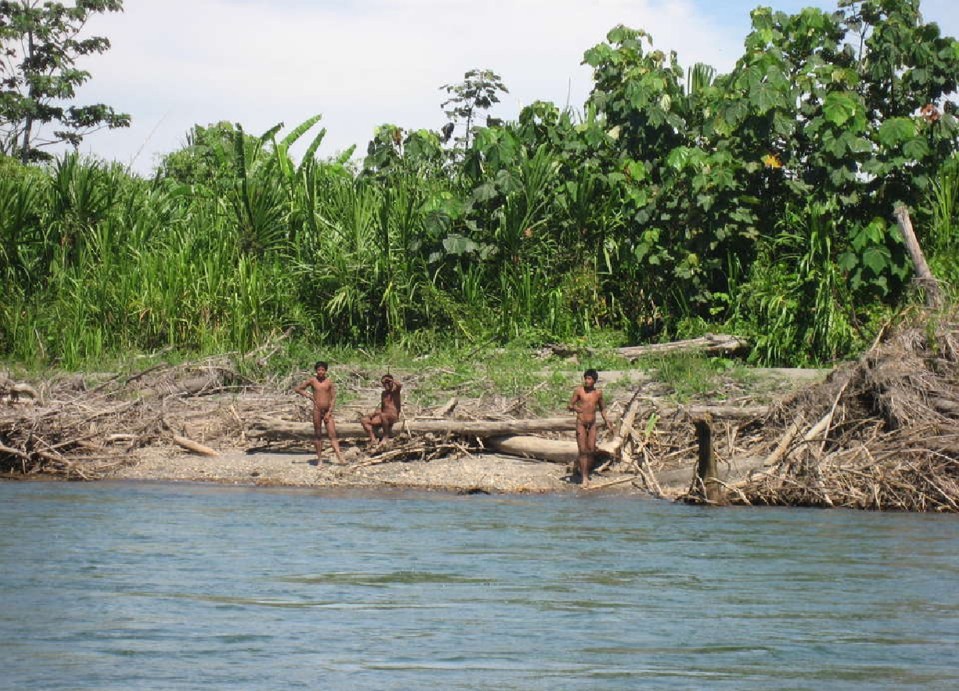Members of the Mashco Piro tribe near the Manu National Park in the southeastern Peruvian jungle in 2012