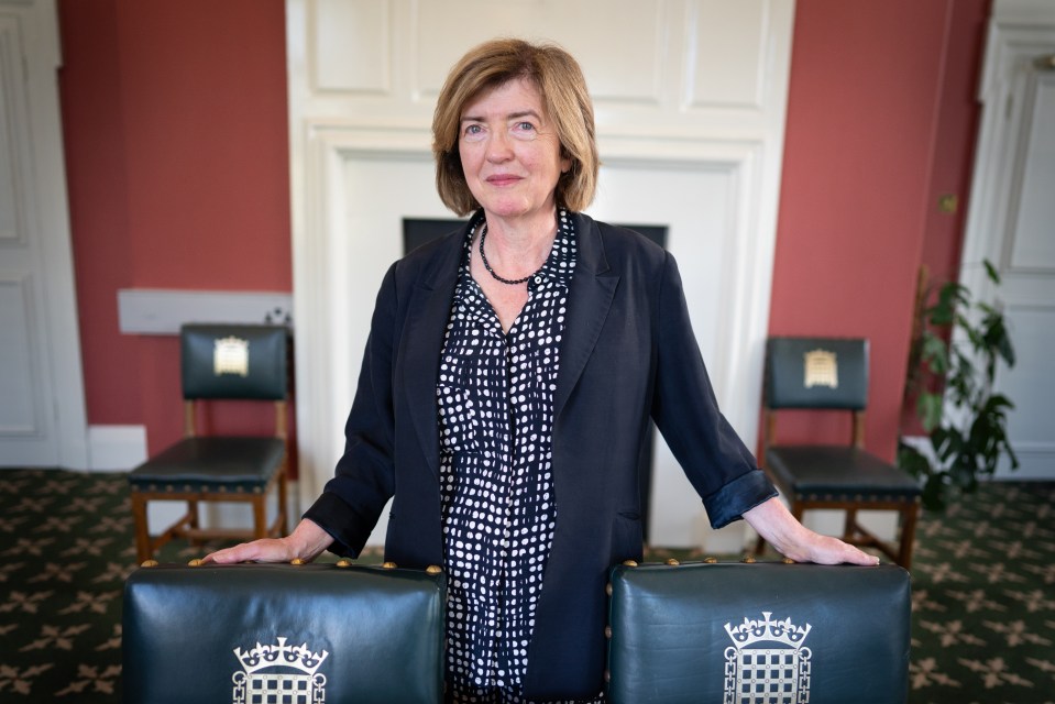 a woman stands behind two green briefcases with a crown on them