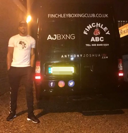 Anthony Joshua hsa got his old boxing gym a new mini bus with his branding on it. It comes with personalised stitching on the head rests and a Playstation 4.