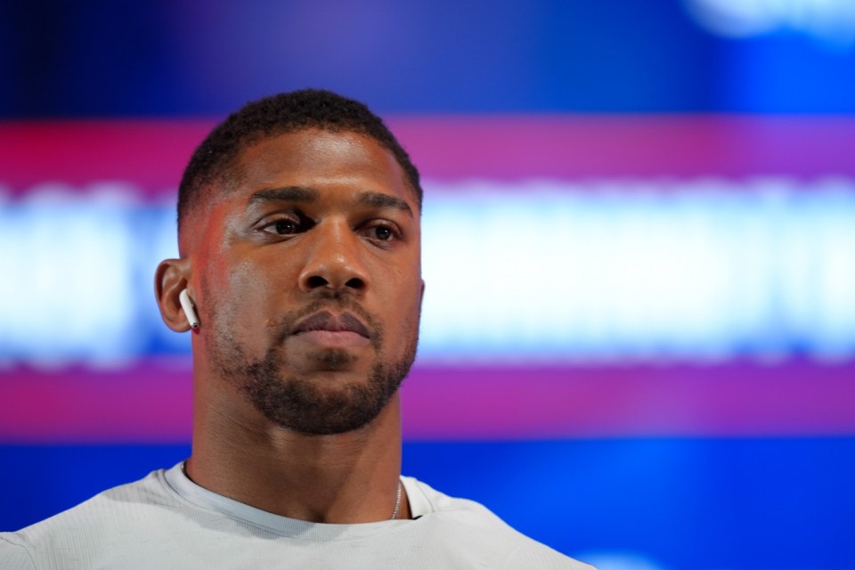 Anthony Joshua during a press conference at the OVO Arena, Wembley, London. Picture date: Wednesday June 26, 2024. PA Photo. See PA story BOXING London. Photo credit should read: Jordan Pettitt/PA Wire. RESTRICTIONS: Use subject to restrictions. Editorial use only, no commercial use without prior consent from rights holder.