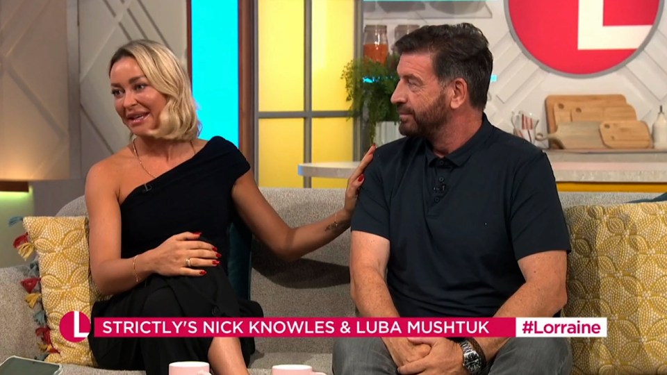 strictly 's nick knowles and luba mushtuk sit on a couch
