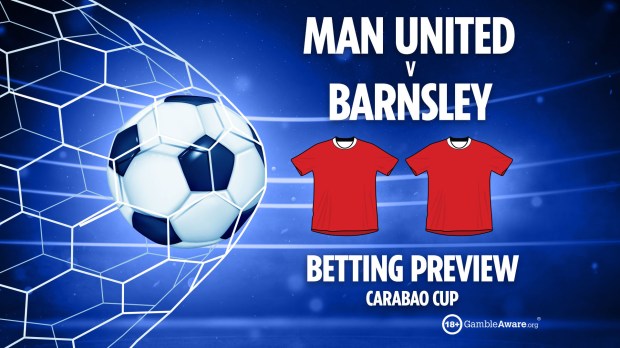 a poster for man united v barnsley betting preview