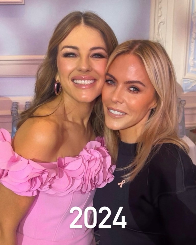two women posing for a picture with the year 2024 on the bottom