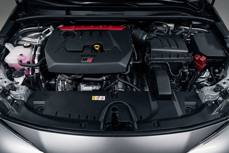 the engine of a toyota gr is shown with the hood open