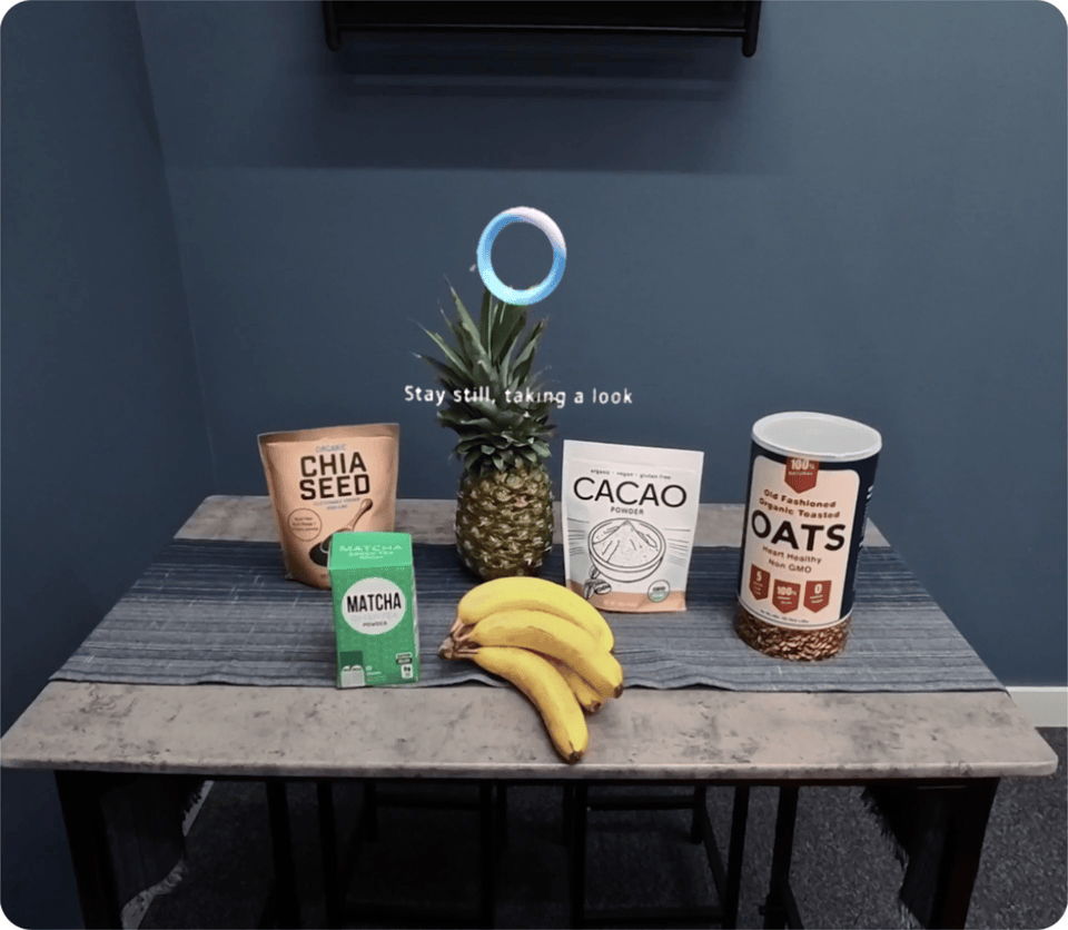 a table with chia seeds bananas and oats on it