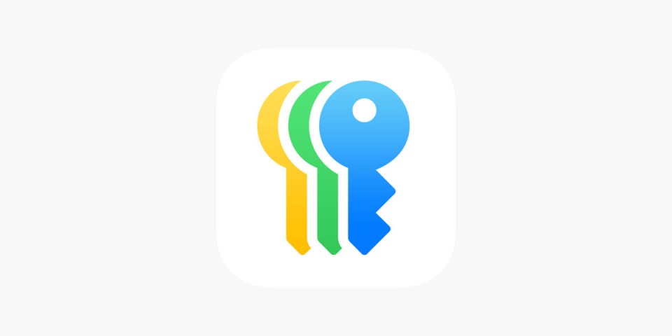 a blue green and yellow key icon on a white background