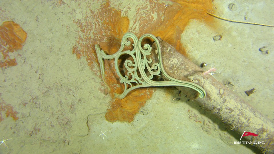 a rms titanic inc. logo can be seen in the background