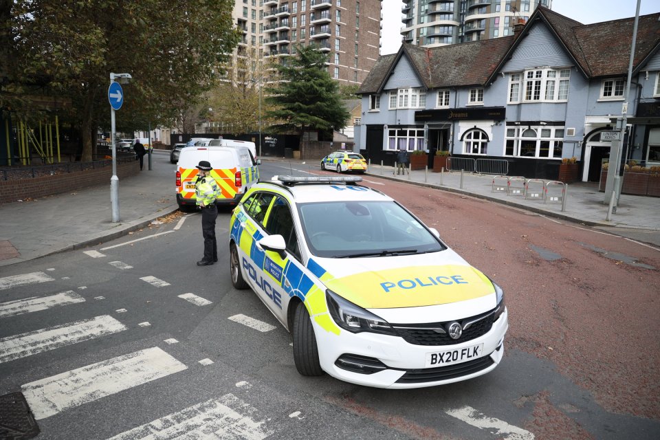 a police car with the license plate bx20 flk