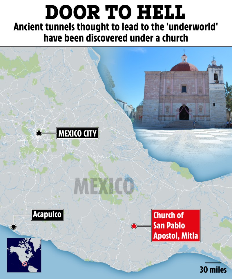 a map showing the location of the church of san pablo apostol mitla