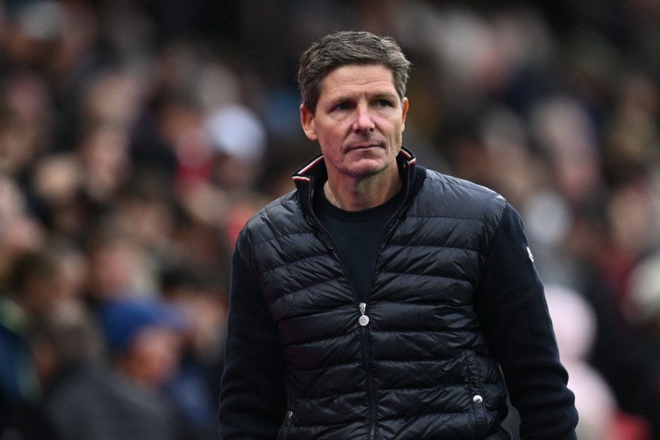 LONDON, ENGLAND - AUGUST 24: Manager Oliver Glasner of Crystal Palace FC looks on during the Premier League match between Crystal Palace FC and West Ham United FC at Selhurst Park on August 24, 2024 in London, United Kingdom. (Photo by Sebastian Frej/MB Media/Getty Images)