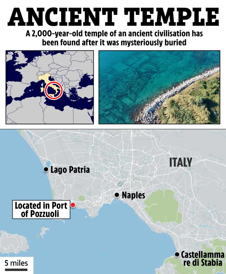 a map showing the location of the ancient temple