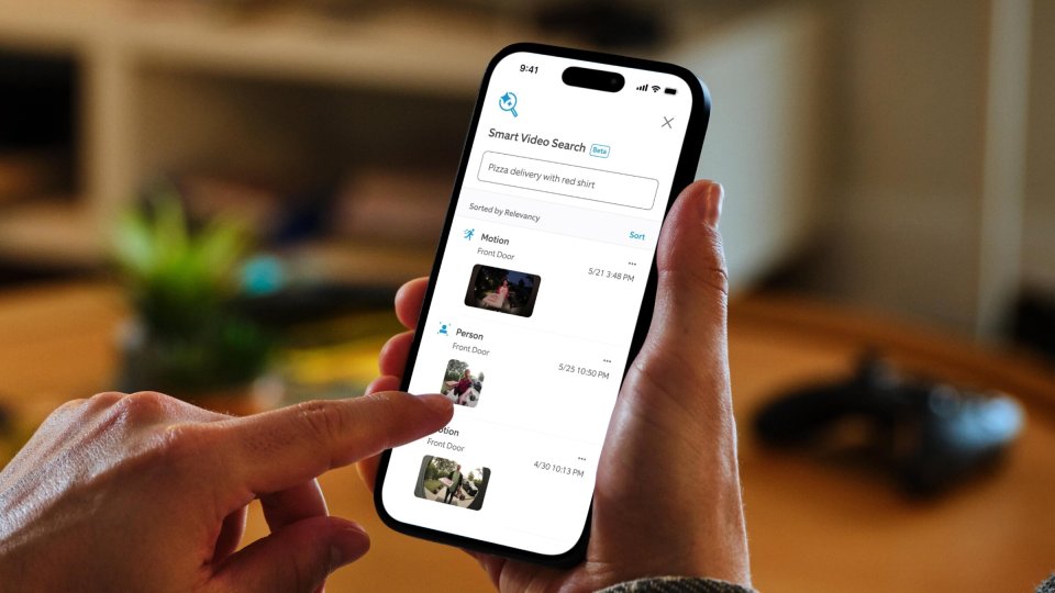 a person is using a smart video search app on their phone
