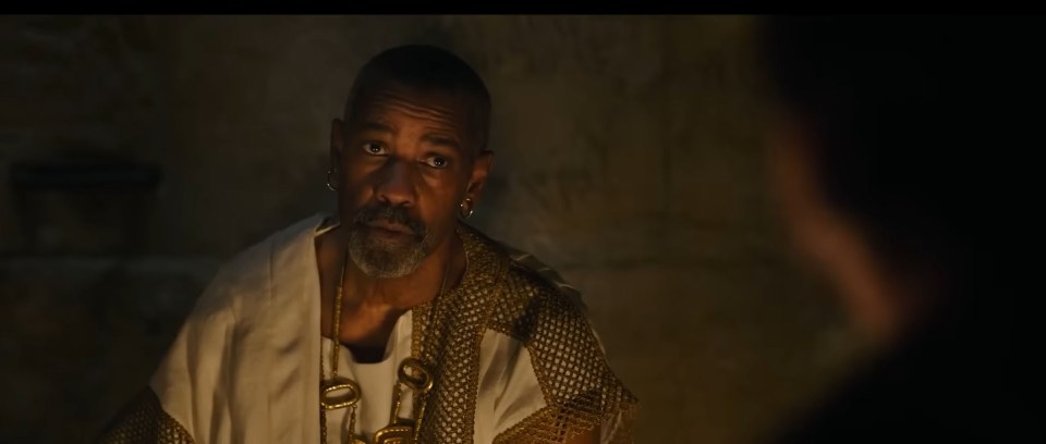 a man with a beard and earrings is wearing a white and gold robe