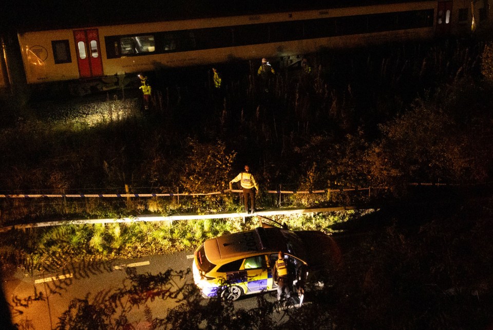 TRAIN CRASH - WALES..Scenes from a head on collision between 2 passenger trains near the village of Talerddig, Mid-Wales..Copyright:.Dan Jones Images.dan@danjonesimages.co.uk.07939439200..21/10/2024