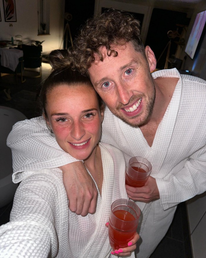 England star Ella Toone strips to bikini in hot tub as she enjoys loved-up break with boyfriend Joe Bunney for his 30th, , 30th Bday Celebs continue   thank you for having us @aphroditesgroup  what a place !!