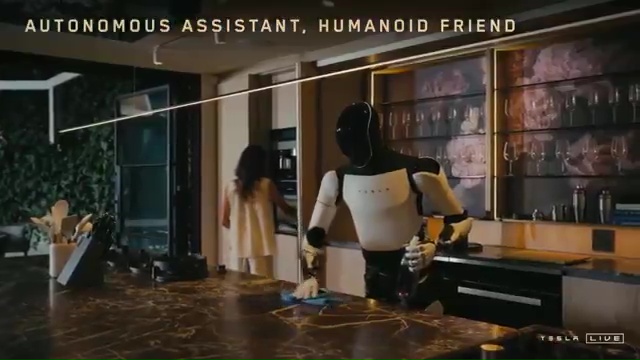 a robot is cleaning a kitchen counter with the words autonomous assistant humanoid friend above it
