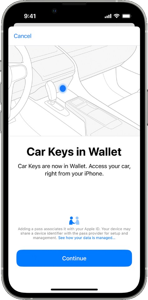 a phone screen that says car keys in wallet on it