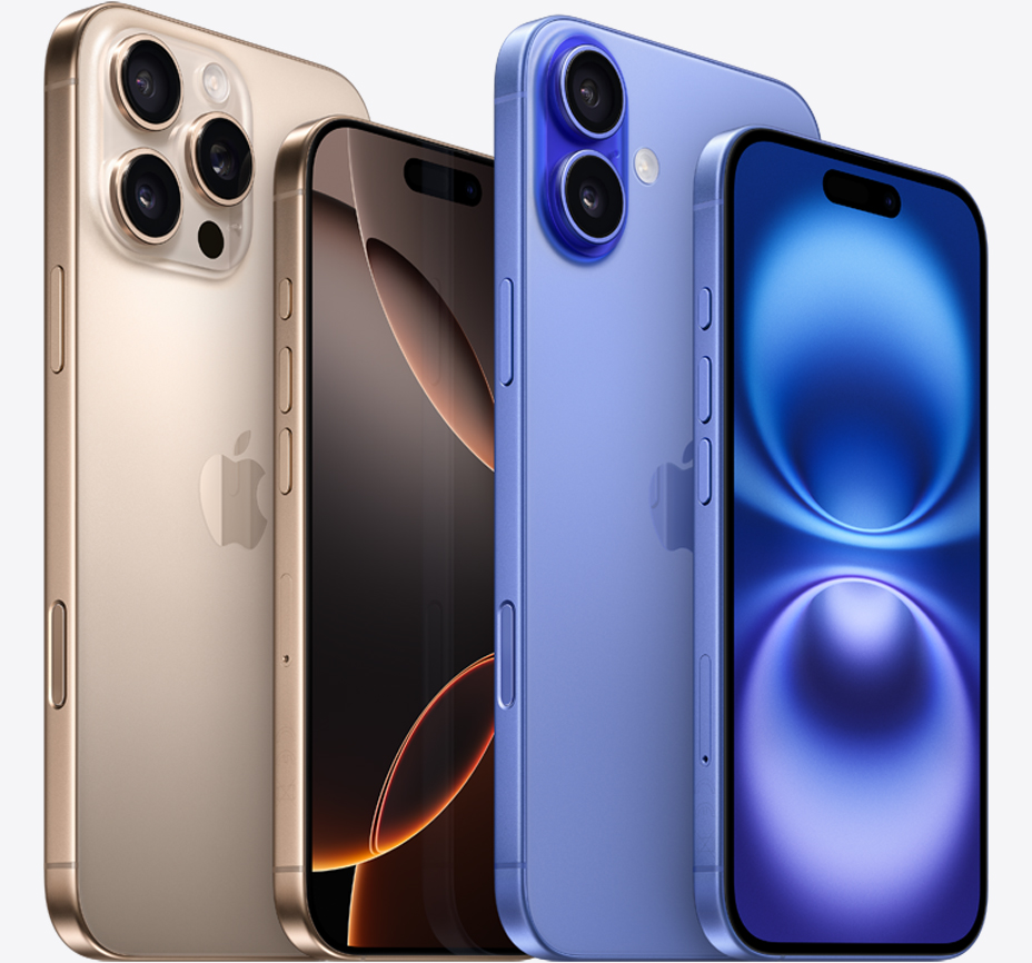 three different colored iphones are lined up next to each other