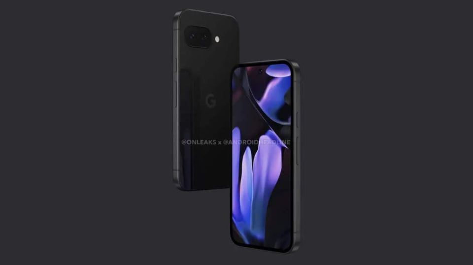 a black phone with the letter g on the back